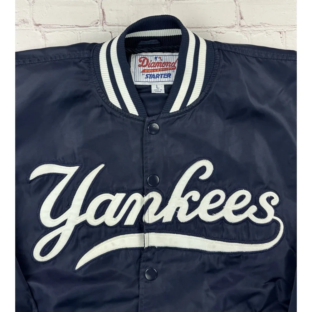 Vintage New York Yankees Starter Jacket Satin MLB Diamond Collection Men’s Large